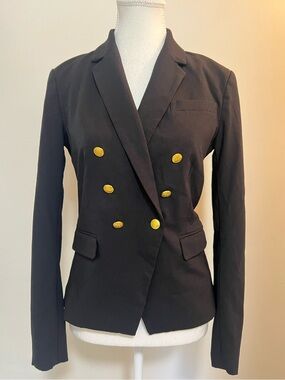 H&M Black Double-Breasted Blazer with Gold Buttons